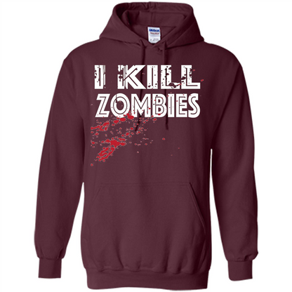 I Kill Zombies T-shirt Costume For Halloween Gift T-shirt Maroon