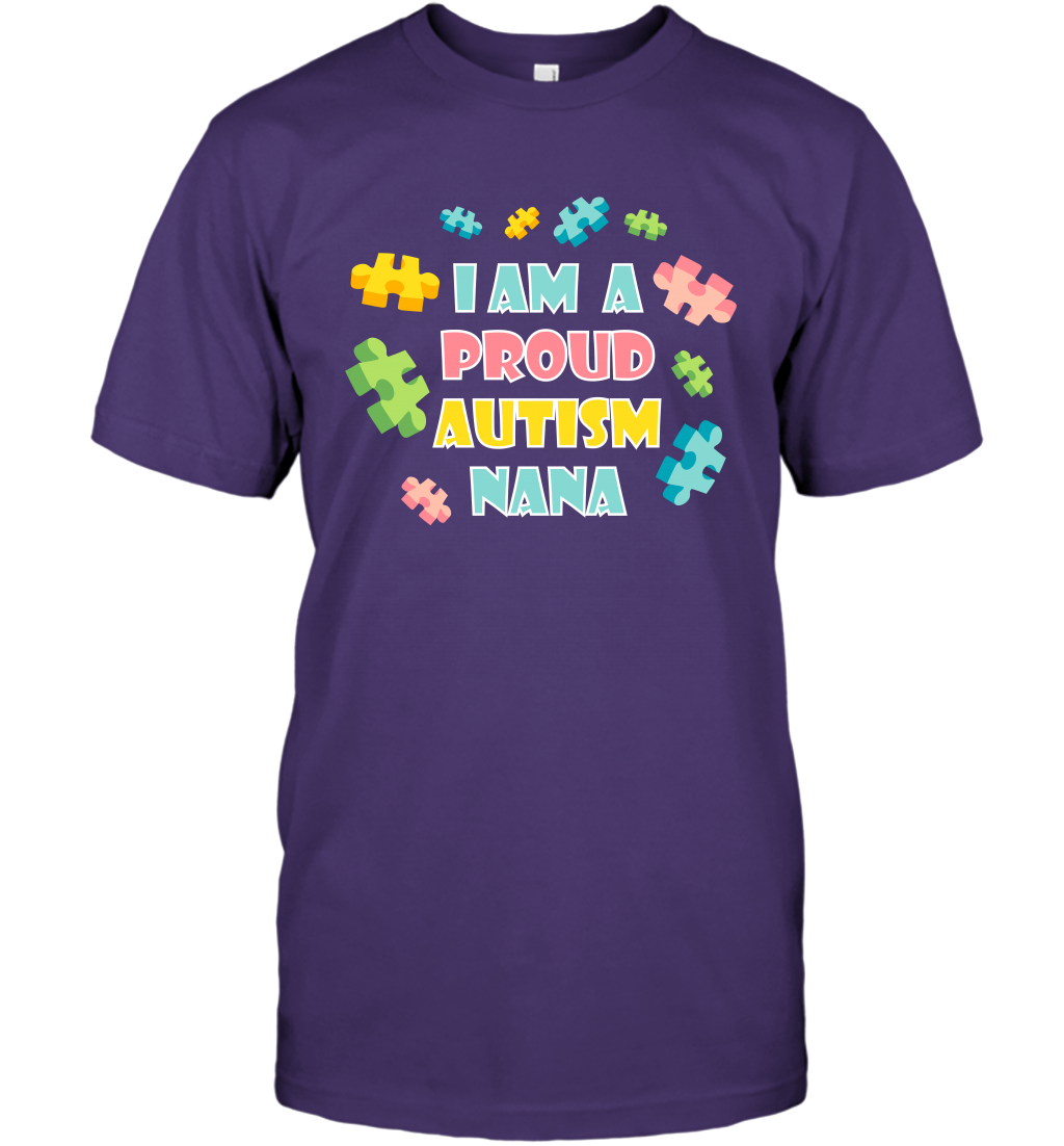 I Am A Proud Autism Nana Family Shirt T-Shirt T-Shirt Purple