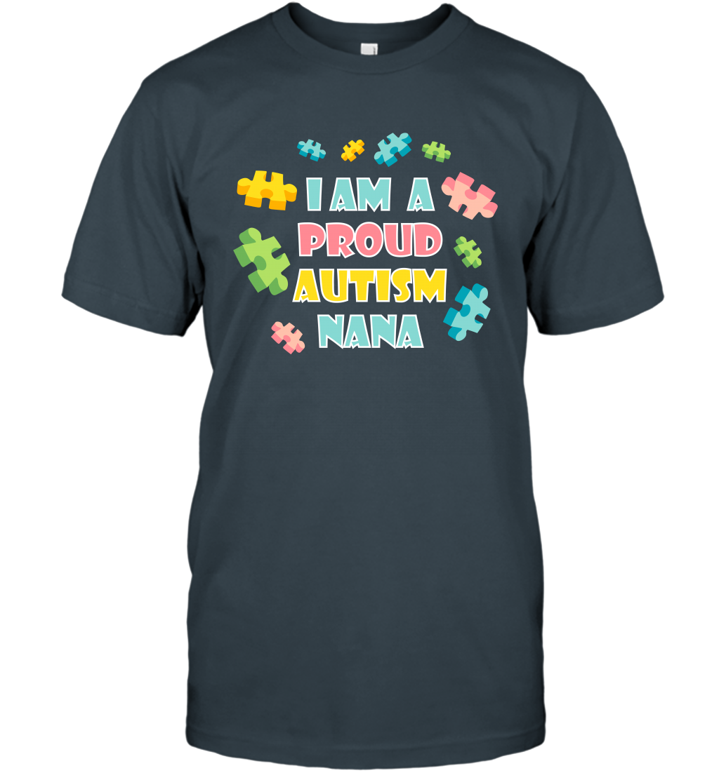 I Am A Proud Autism Nana Family Shirt T-Shirt T-Shirt Charcoal