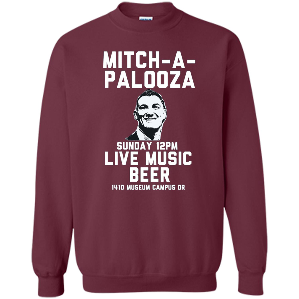 Mitch-a-palooza Live Music Beer T-shirt Maroon