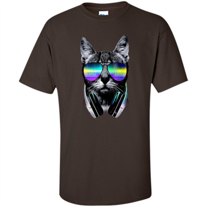 Music Lover Cat T-shirt Dark Chocolate