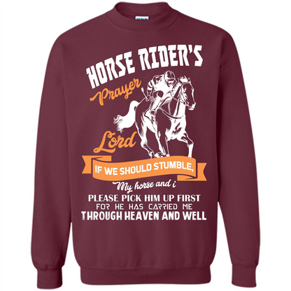 Horse Lovers T-shirt Horse Rider‰۪s Prayer Lord If We Should Stumble Maroon