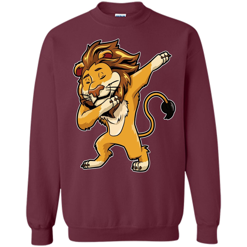 Lion Dabbing T-shirt Dab Cat Dance Maroon