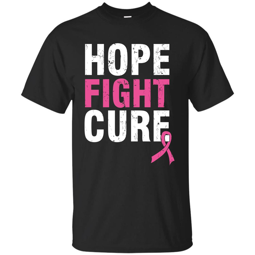 Breast Cancer Awareness T-shirt Hope Fight Cure Black