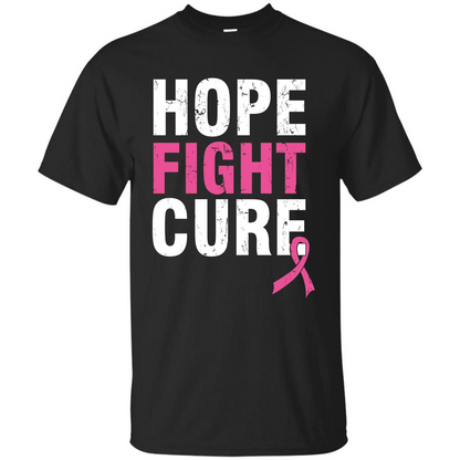Breast Cancer Awareness T-shirt Hope Fight Cure Black