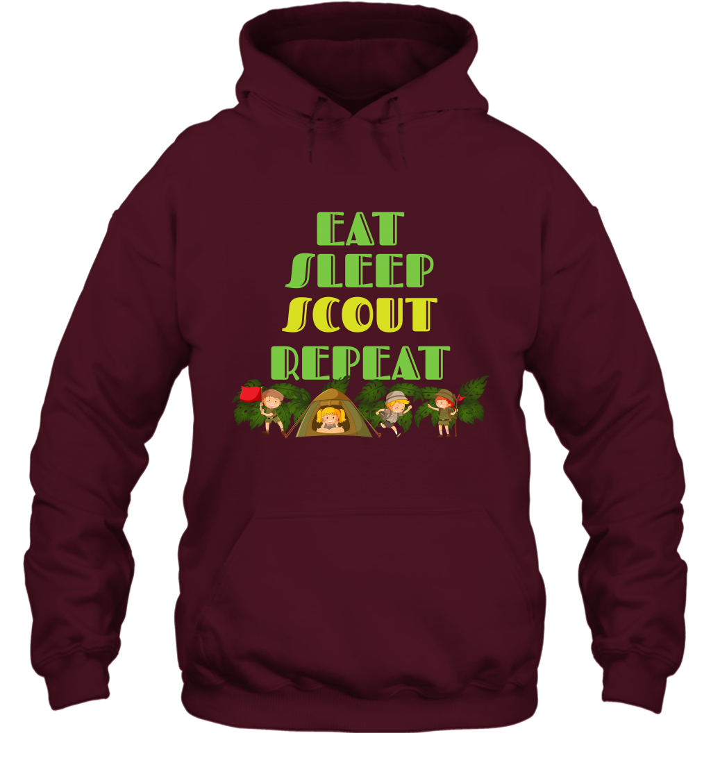 Eat Sleep Scout Repeat Shirt Hoodie Hoodie Maroon