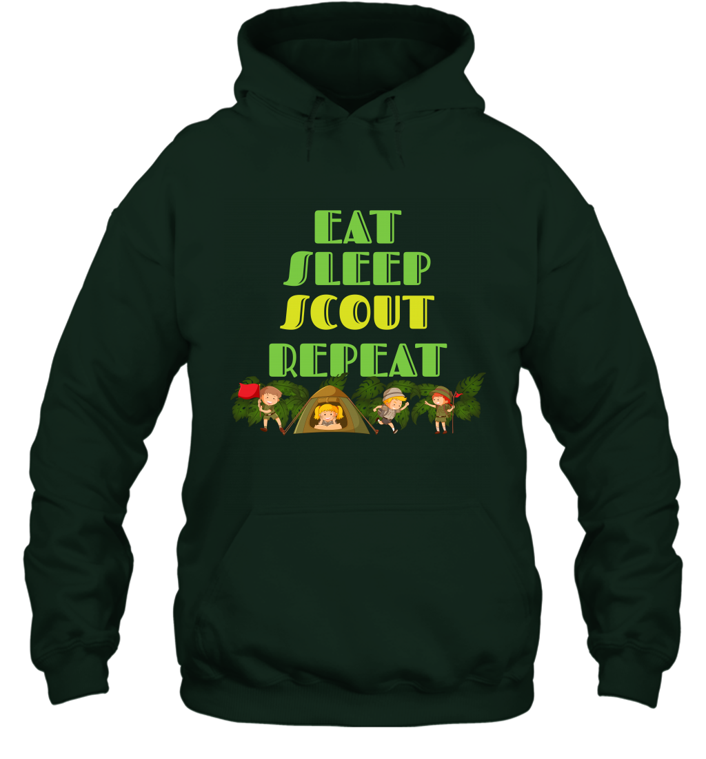 Eat Sleep Scout Repeat Shirt Hoodie Hoodie Forest