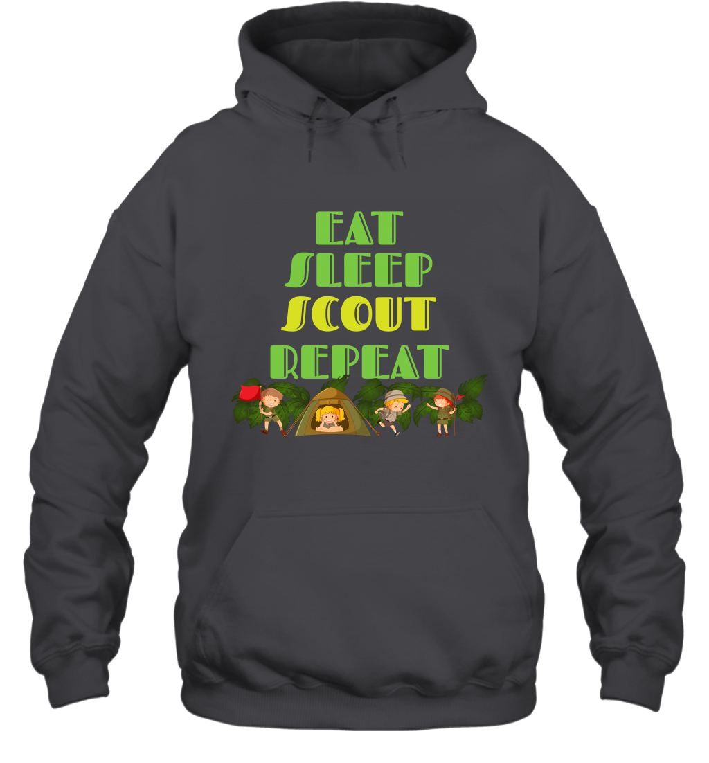 Eat Sleep Scout Repeat Shirt Hoodie Hoodie Dark Heather