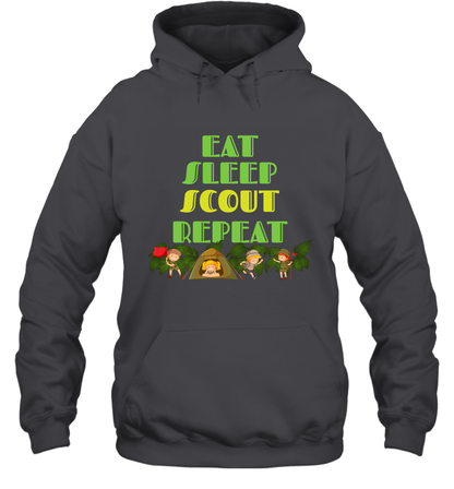 Eat Sleep Scout Repeat Shirt Hoodie Hoodie Dark Heather