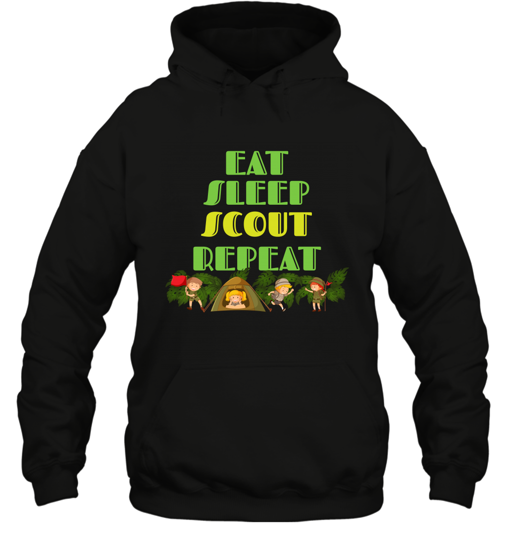 Eat Sleep Scout Repeat Shirt Hoodie Hoodie Black