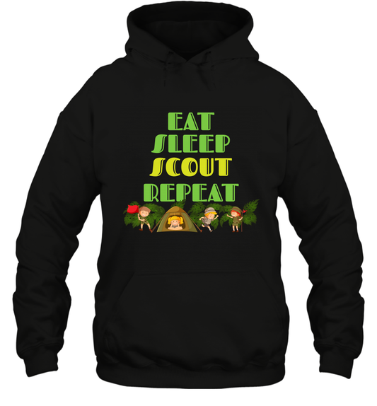 Eat Sleep Scout Repeat Shirt Hoodie Hoodie Black