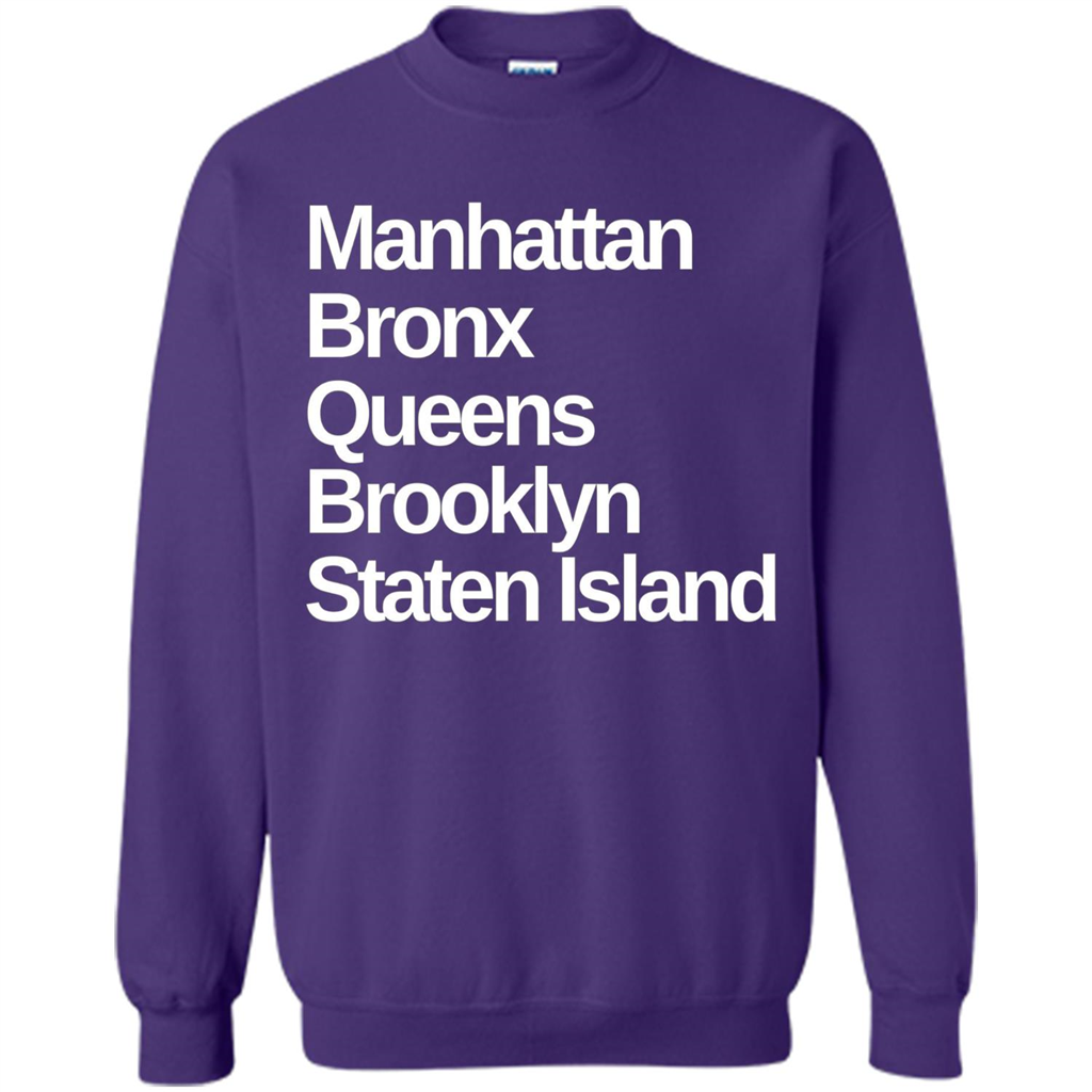 New York 5 Boroughs T-shirt Manhattan Bronx Queens Brooklyn Staten Island Purple