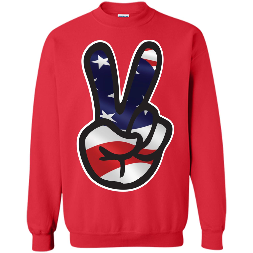 Amreican Flag Peace Guy T-shirt Red