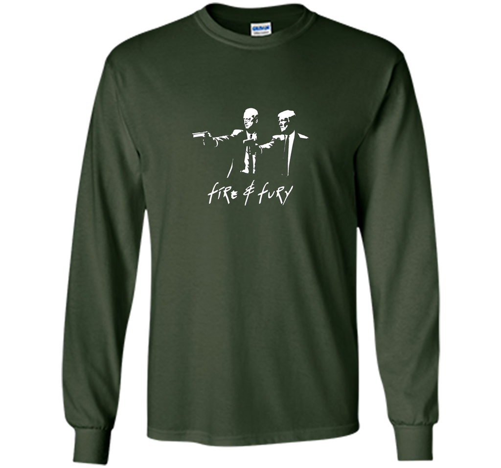 President Trump And General Mattis Fire And Fury T-shirt Forest Green