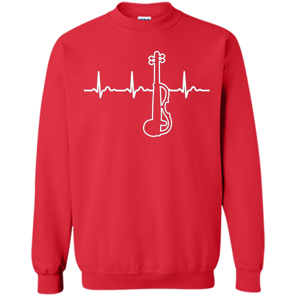 Electric Violin Heartbeat T-Shirt Special Instrument T-shirt Red