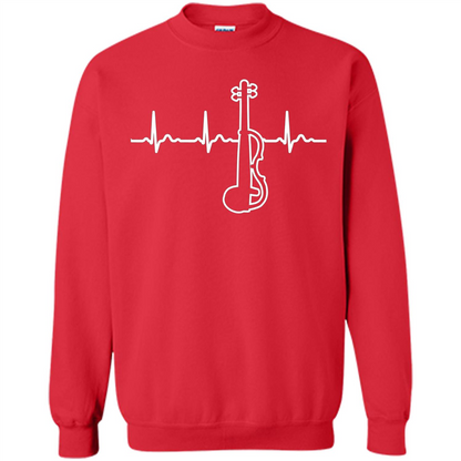Electric Violin Heartbeat T-Shirt Special Instrument T-shirt Red