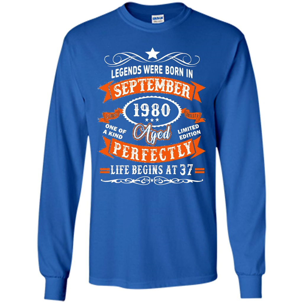 Legends Were Born In September 1980 T-shirt Birthday Gift T-shirt Royal