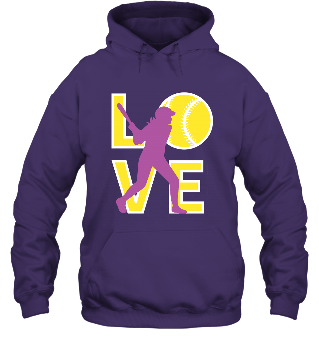 Love Baseball Shirt Hoodie Hoodie Purple
