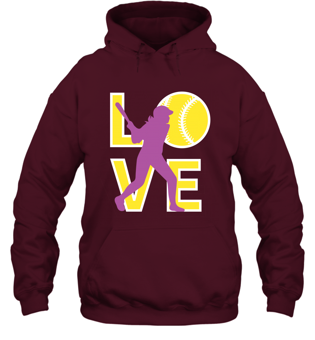 Love Baseball Shirt Hoodie Hoodie Maroon