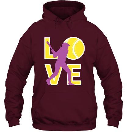 Love Baseball Shirt Hoodie Hoodie Maroon