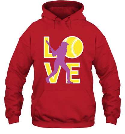 Love Baseball Shirt Hoodie Hoodie Red