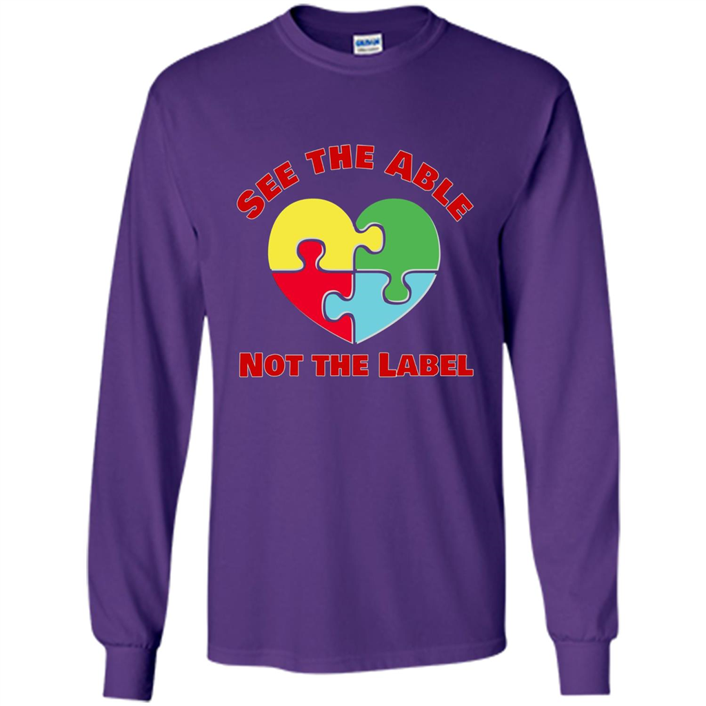 Autism Awareness T-shirt See the Able Not the Label Purple
