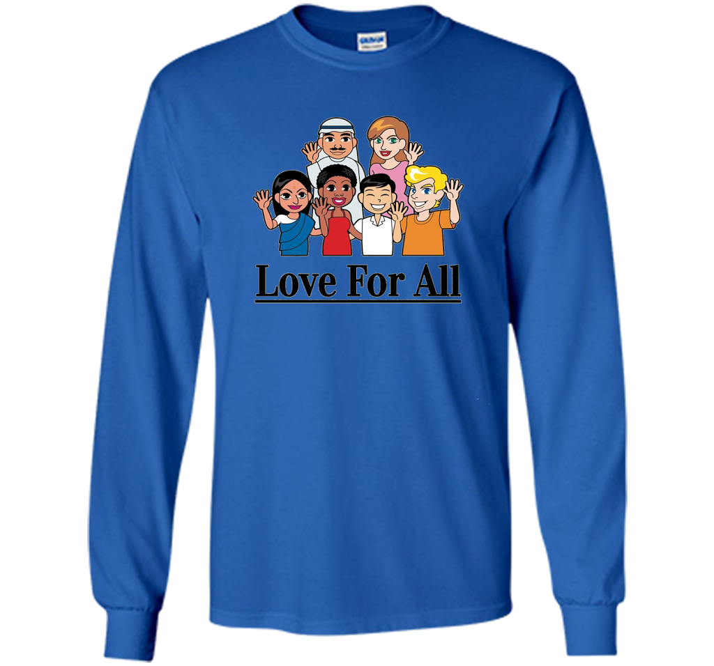 Love For All- Multicultural Race Unity Diversity T-Shirt cool shirt Royal