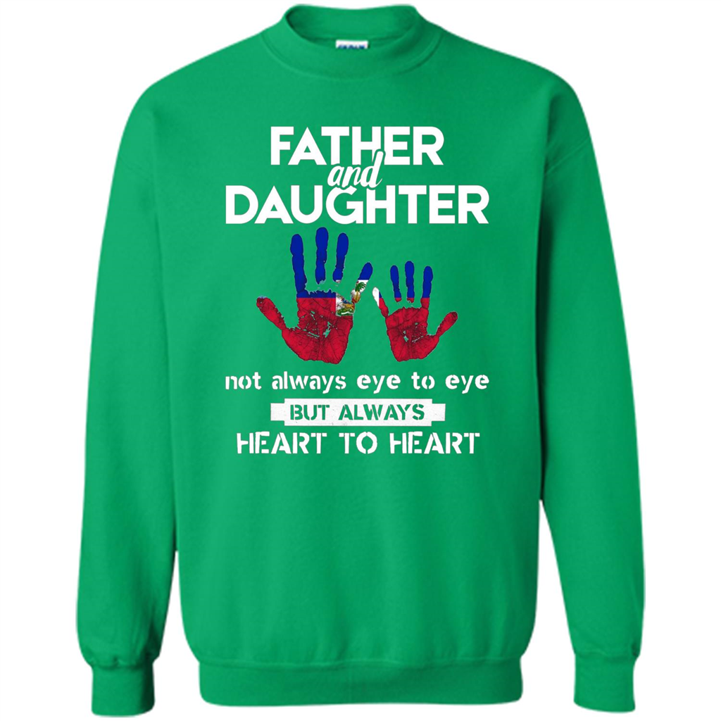 Father And Daughter Father's Day T-shirt Heart To Heart Irish Green