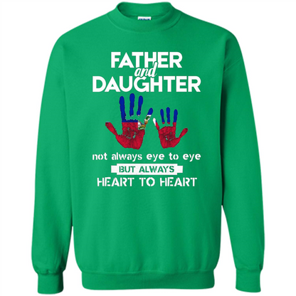 Father And Daughter Father's Day T-shirt Heart To Heart Irish Green