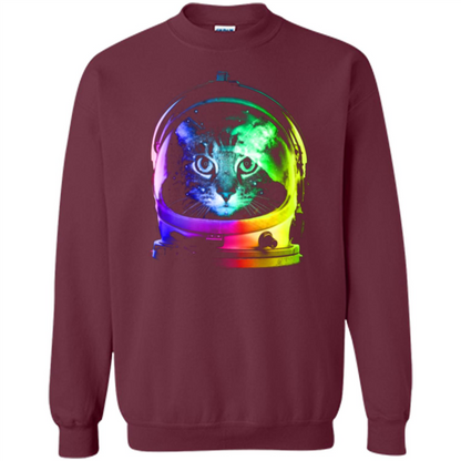 Astronaut Cat T-shirt Maroon