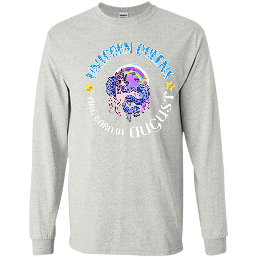 Augus Unicorn T-shirt Unicorn Queens Are Born In August Ash
