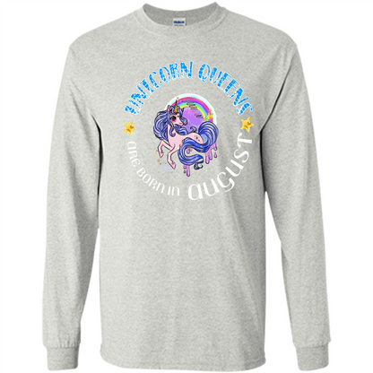 Augus Unicorn T-shirt Unicorn Queens Are Born In August Ash
