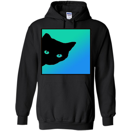 Cat Lover T-shirt Black Cat Blue Green T-shirt Black