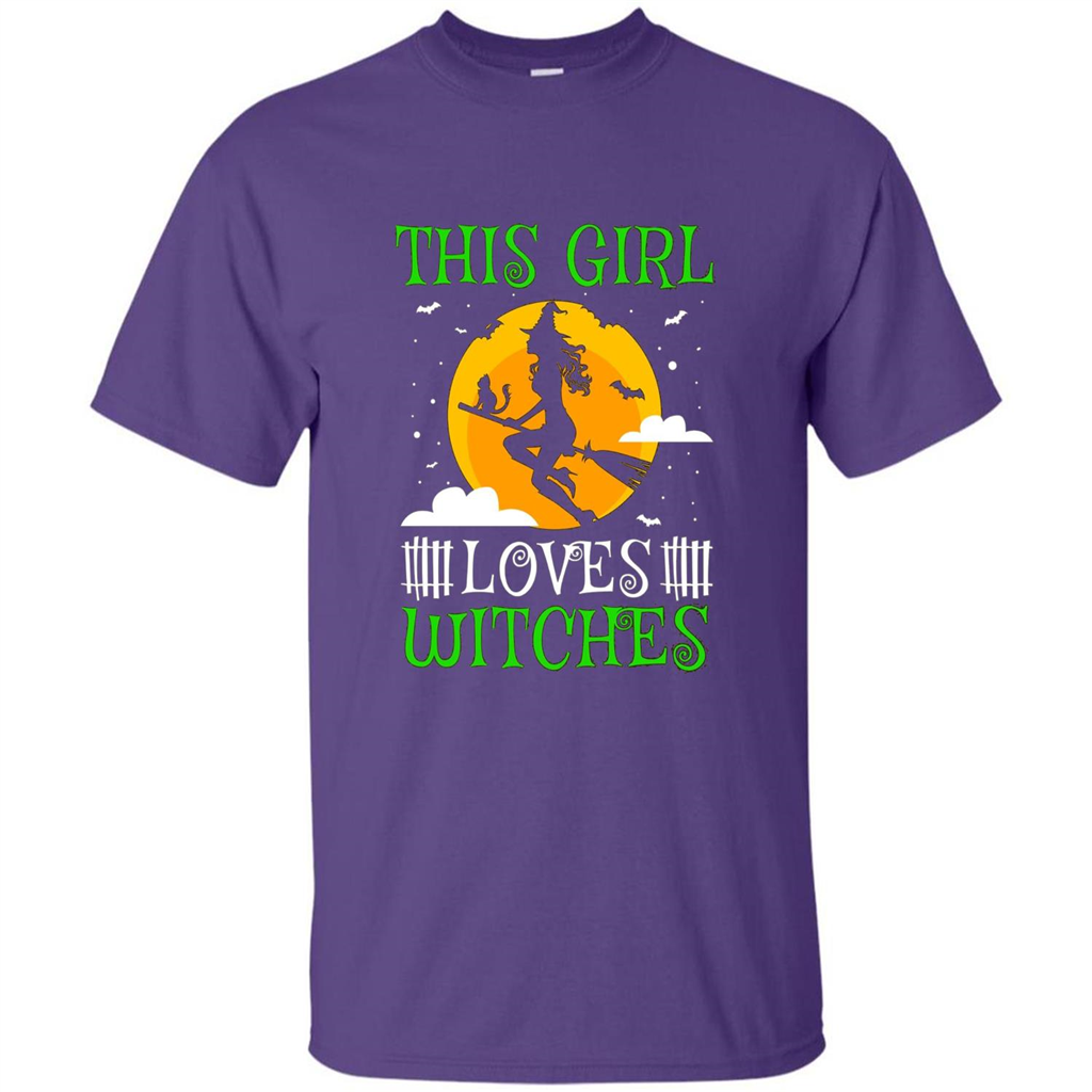This Girl Loves Witches Witch Halloween T-Shirt Purple
