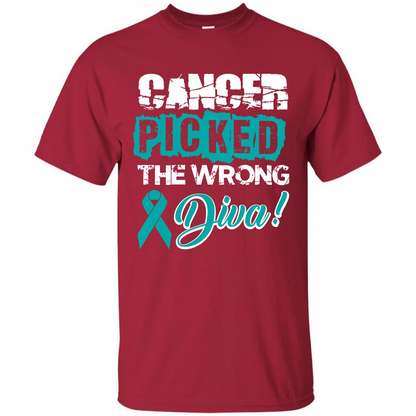 Cancer Awareness T-shirt Cancer Picked The Wrong Diva T-shirt Cardinal