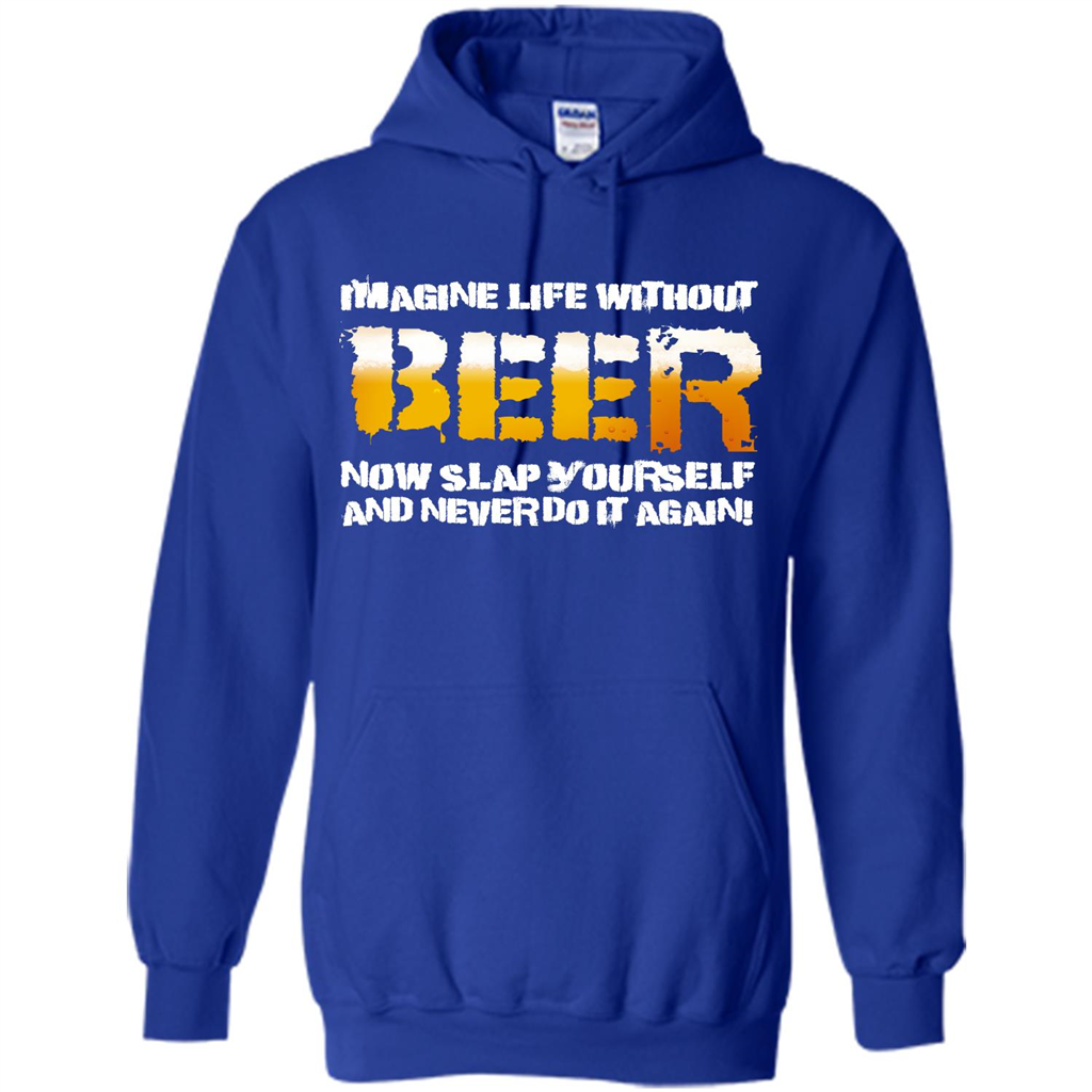 Beer T-shirt Imagine Life Without Beer Royal