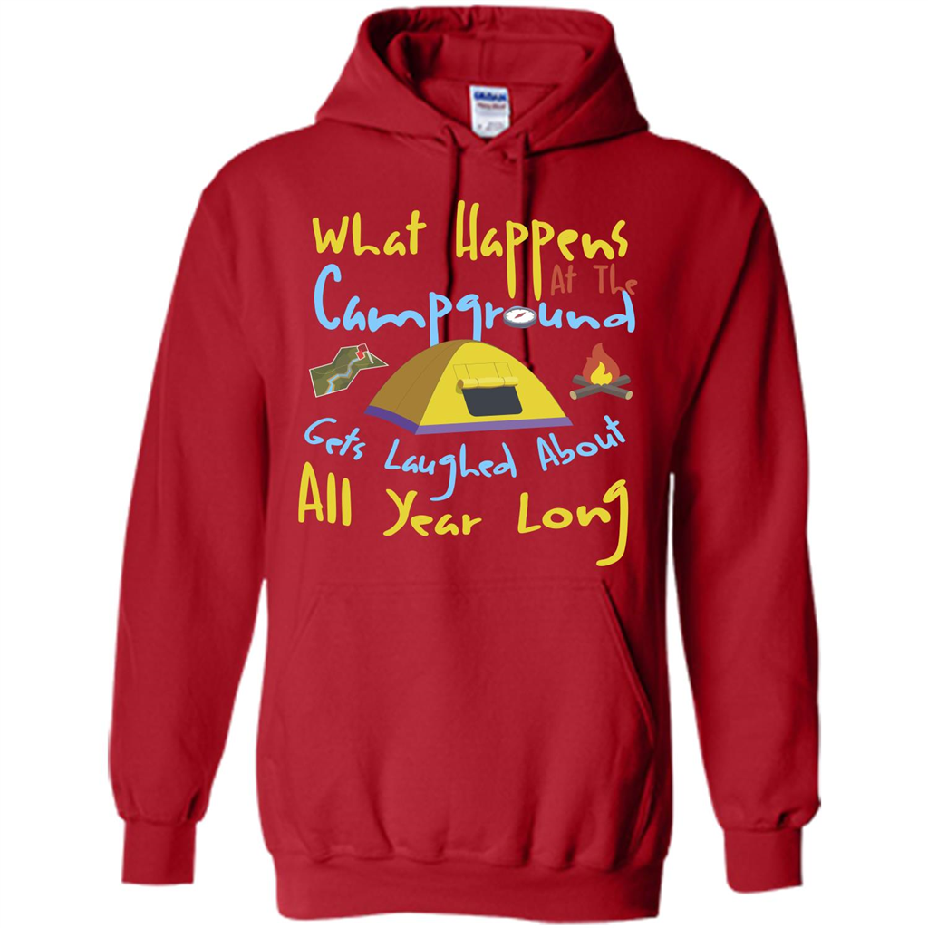 Camping T-shirtWhat Happens At The Campground T-shirt Red