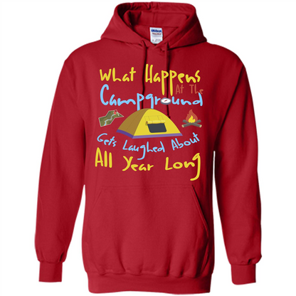 Camping T-shirtWhat Happens At The Campground T-shirt Red