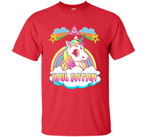 Unicorn Hail Satan Death Metal Rainbown T-shirt