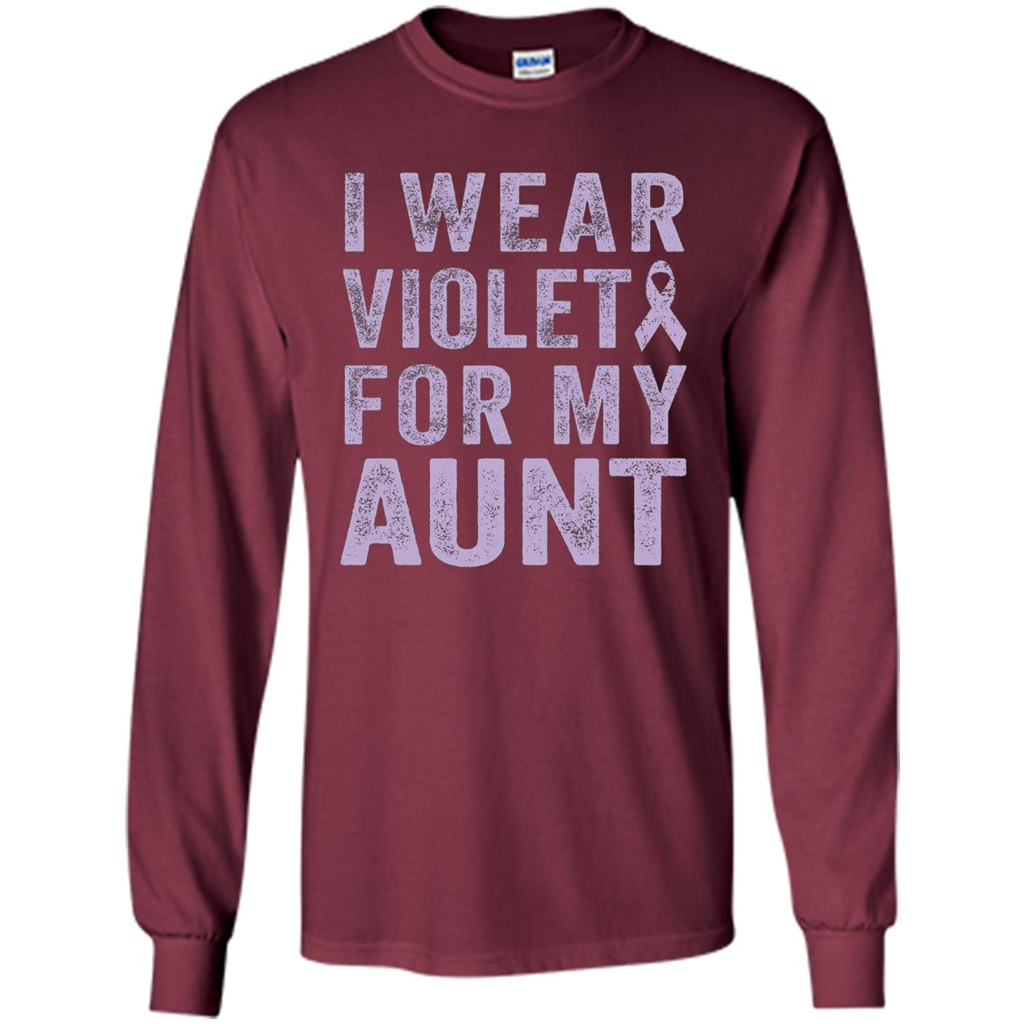 Cancer Awareness T-shirt I Wear Violet For My Aunt T-shirt Maroon
