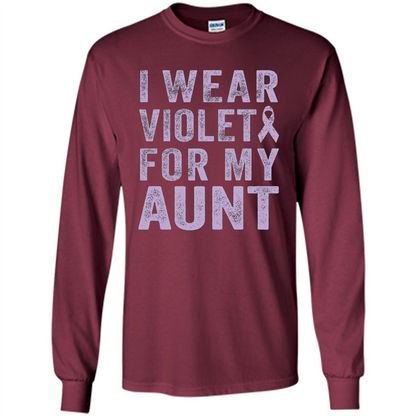 Cancer Awareness T-shirt I Wear Violet For My Aunt T-shirt Maroon