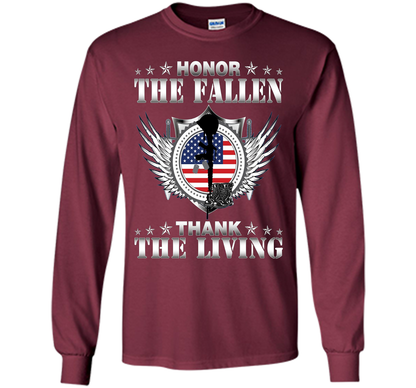 Honor The Fallen Thank The Living T-Shirt Memorial's Day t-shirt Maroon