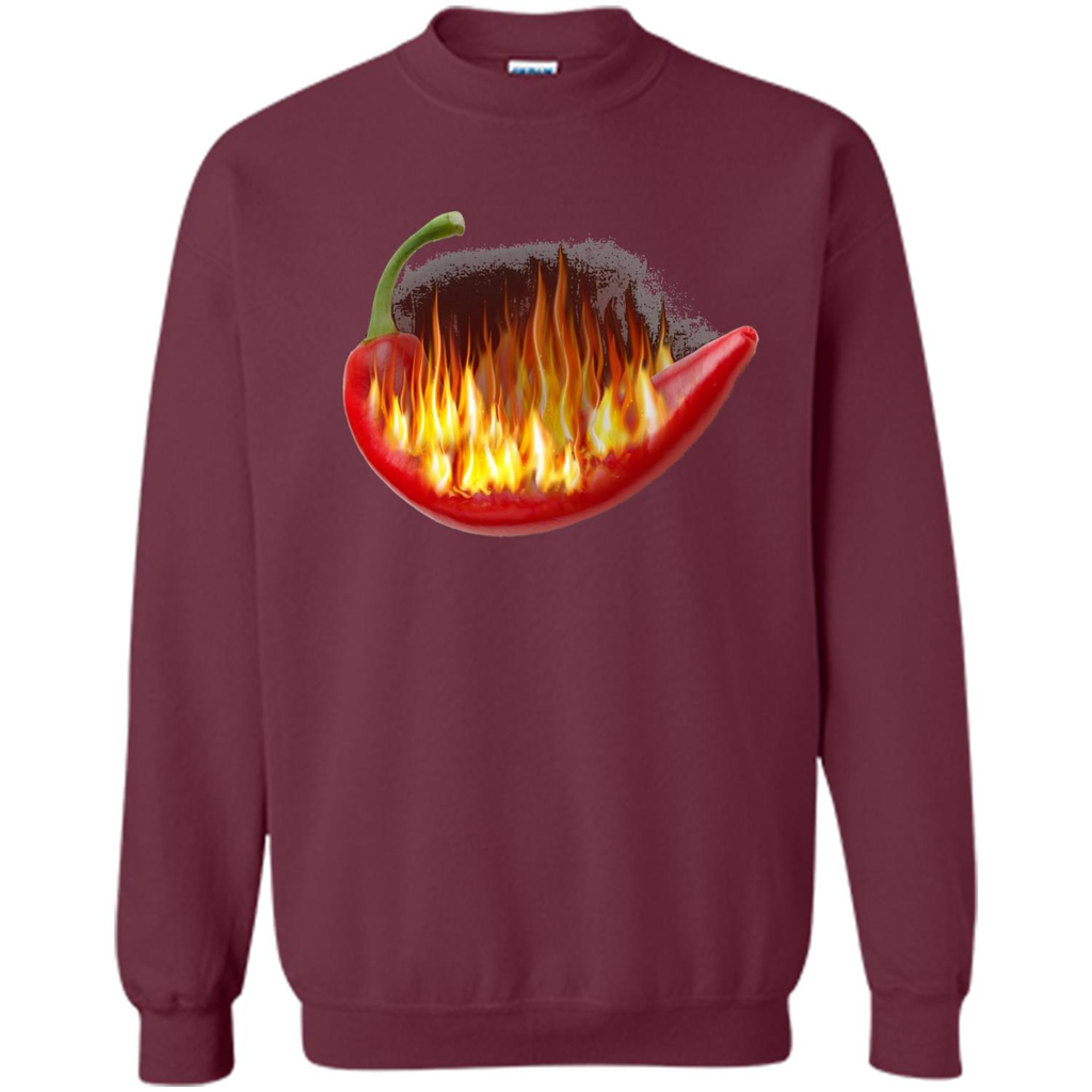 Hot Pepper On Fire T-shirt Maroon