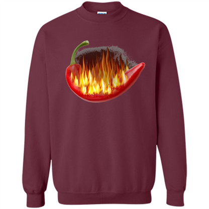 Hot Pepper On Fire T-shirt Maroon