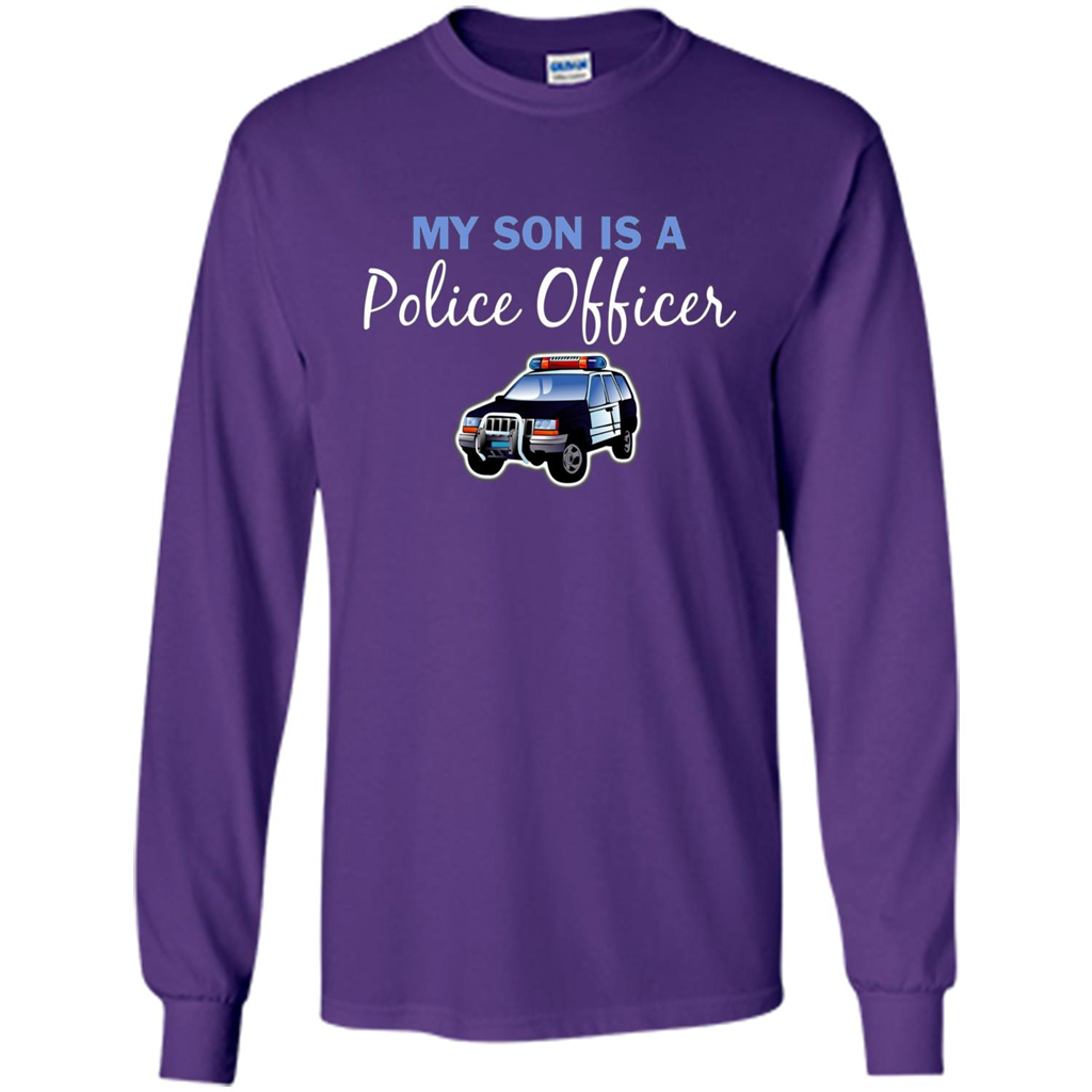 My Son Is A Police Officer T-Shirt Purple
