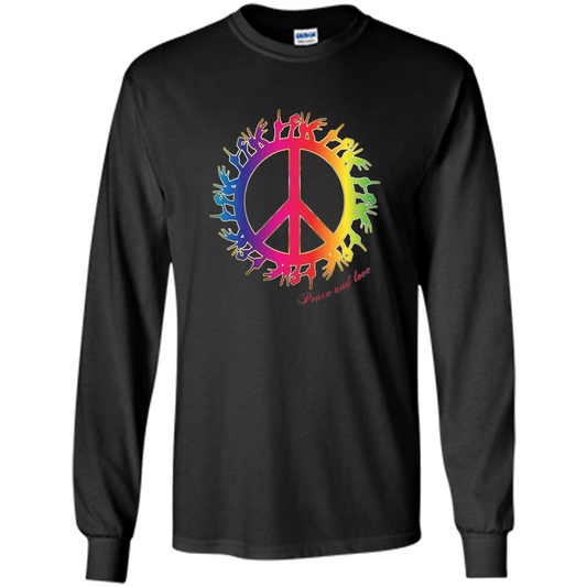 Peace and Love American Sign Language ASL T-shirt Black