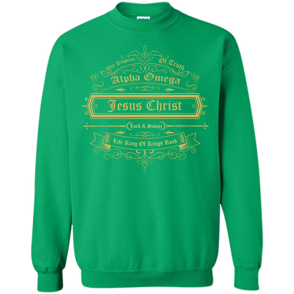 Christian T-shirt Way Property Of Truth Jesus Christ Alpha Omega Lord Irish Green
