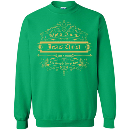 Christian T-shirt Way Property Of Truth Jesus Christ Alpha Omega Lord Irish Green