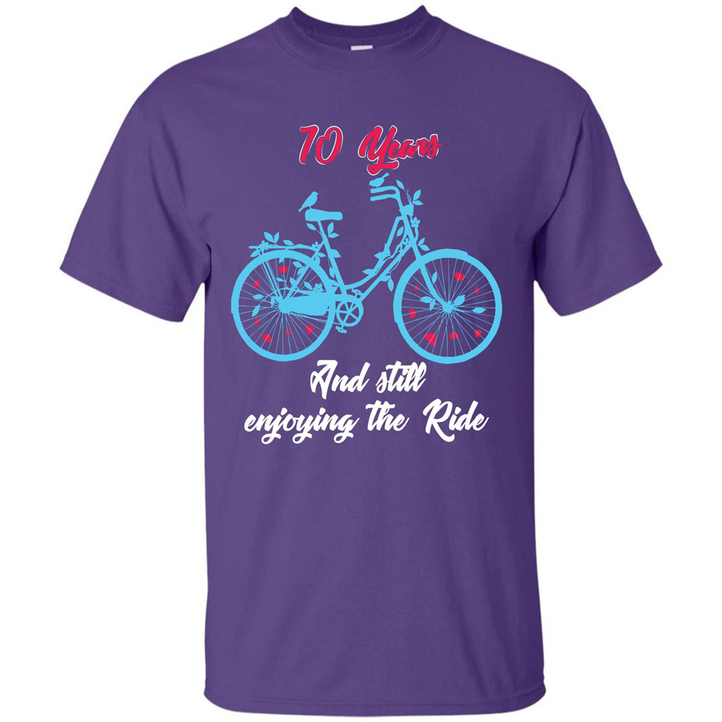 Anniversary T-shirt 10 Years And Still Enjoying The Ride Purple