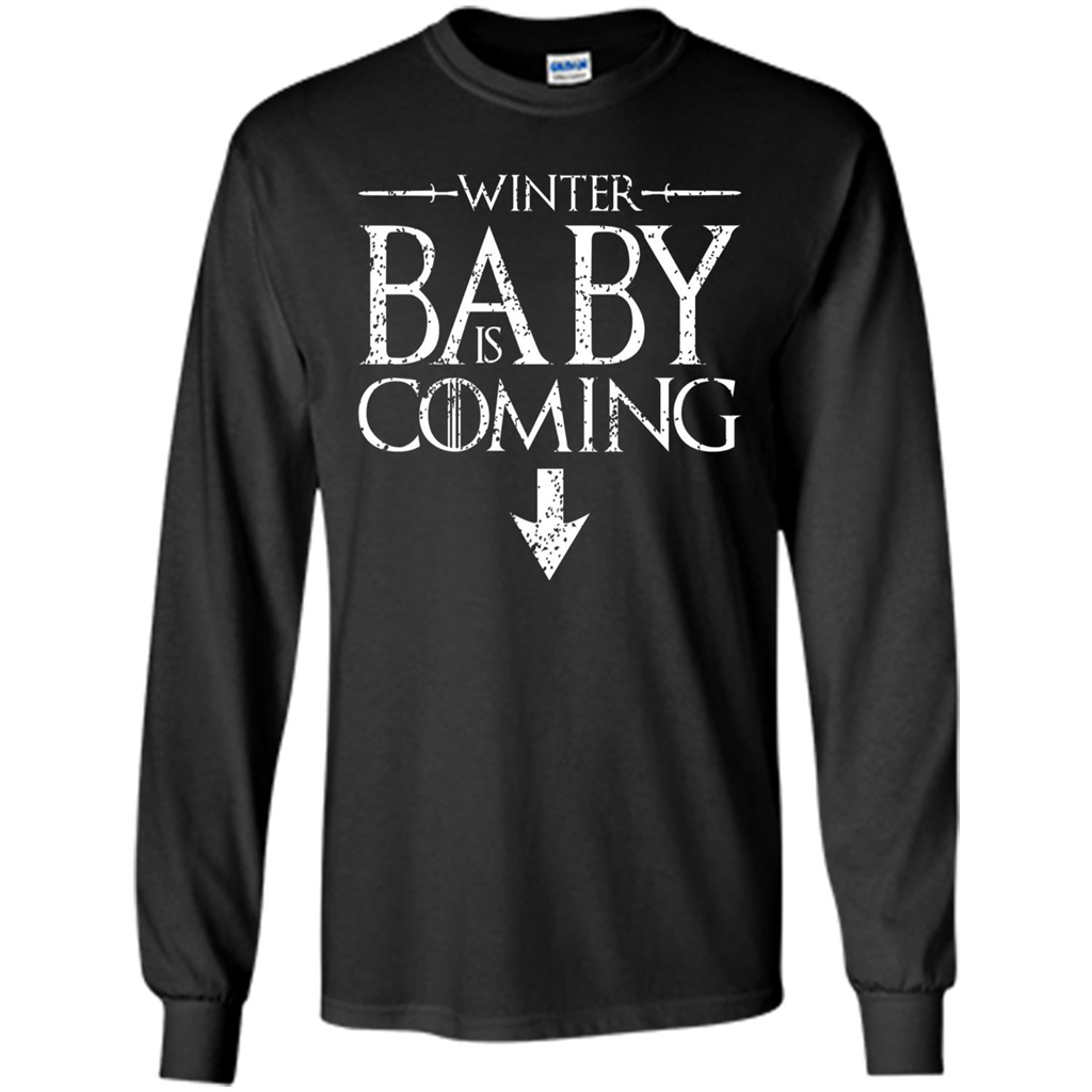 Funny Humor Maternity T-shirt Winter Baby is Coming Black